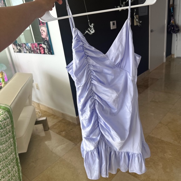 Majorelle Periwinkle satin dress size XXS worn twice open to offers - Picture 1 of 3